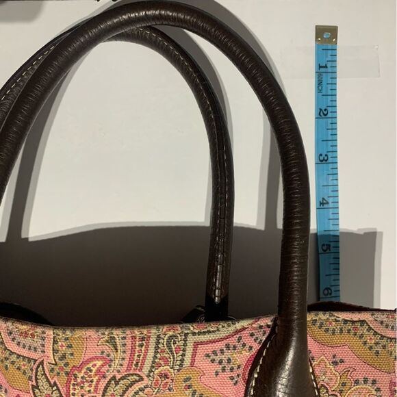 Escada Sport Large Hand bag Pink/Brown Paisley Women’s Designer Vintage - Picture 16 of 16